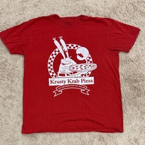 Krusty Krab Pizza Red Cotton T Shirt